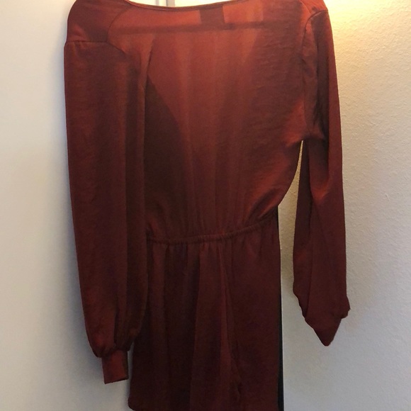 Red satin romper - Picture 2 of 2